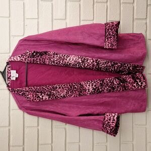 Maggie Sweet Pink/ Leopard Print Blazer. Sizec 2X